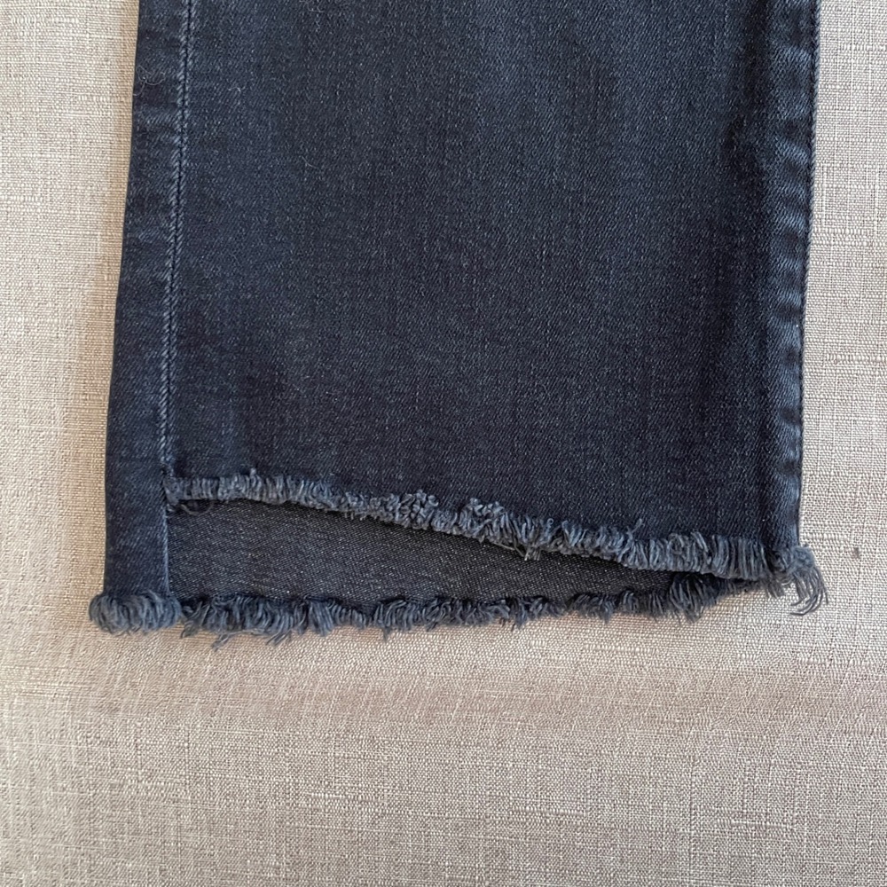 Mother Insider Crop Step Fray Hem Night In Paris Jeans Women 26 Black High Rise - Picture 10 of 16